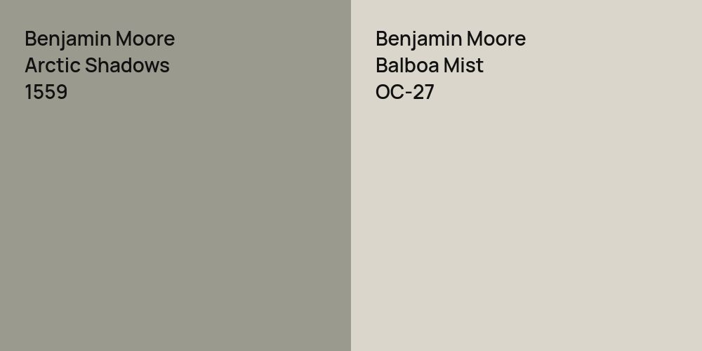 Benjamin Moore Arctic Shadows vs. Benjamin Moore Balboa Mist