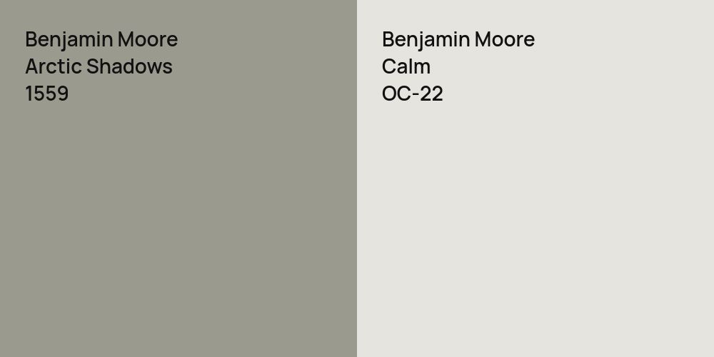 Benjamin Moore Arctic Shadows vs. Benjamin Moore Calm