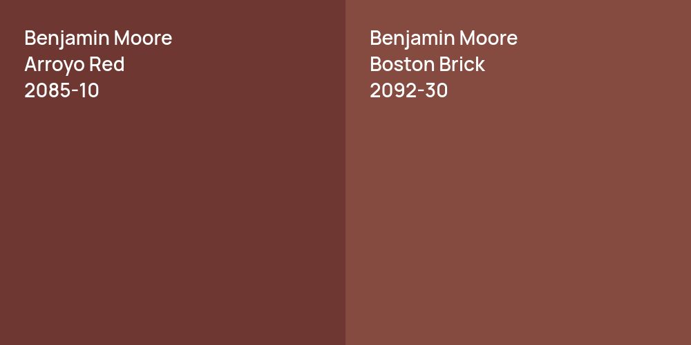 Benjamin Moore Arroyo Red vs. Benjamin Moore Boston Brick