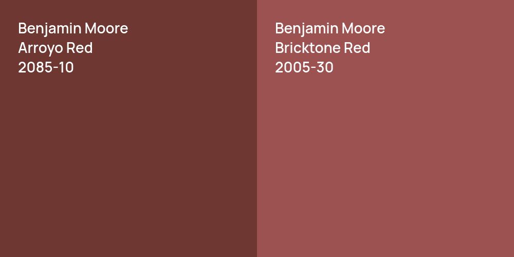 Benjamin Moore Arroyo Red vs. Benjamin Moore Bricktone Red