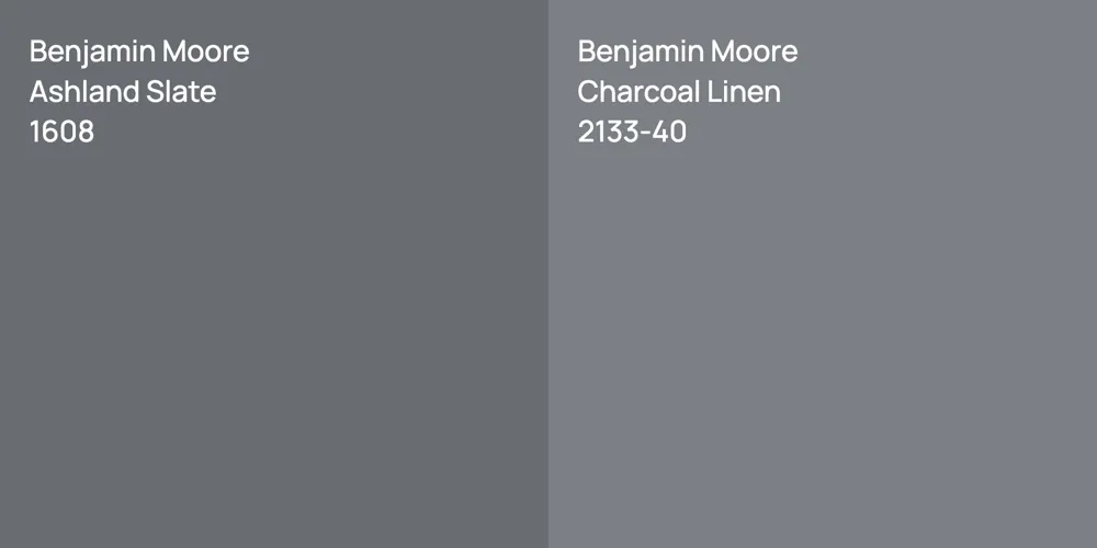 Benjamin Moore Ashland Slate vs. Benjamin Moore Charcoal Linen