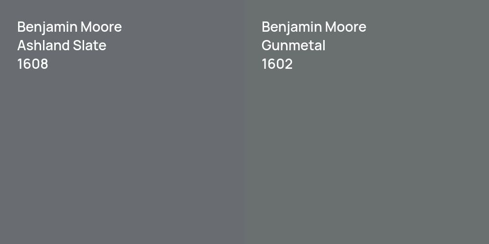 Benjamin Moore Ashland Slate vs. Benjamin Moore Gunmetal