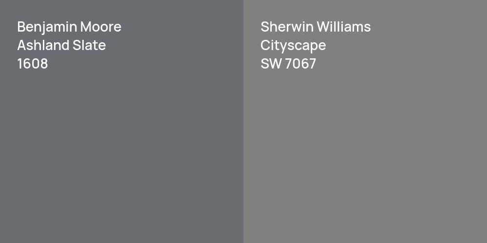 Benjamin Moore Ashland Slate vs. Sherwin Williams Cityscape