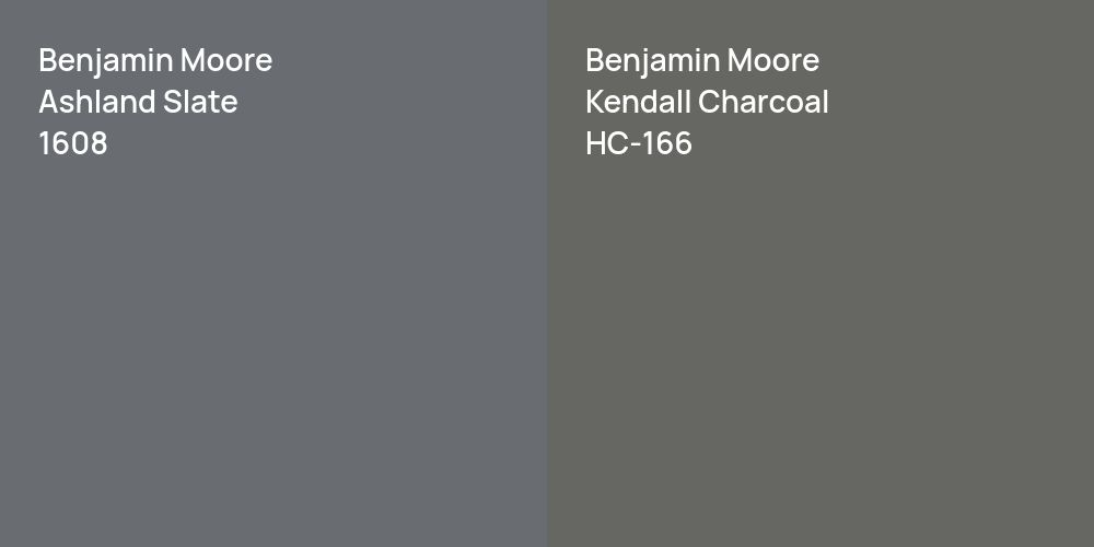 Benjamin Moore Ashland Slate vs. Benjamin Moore Kendall Charcoal