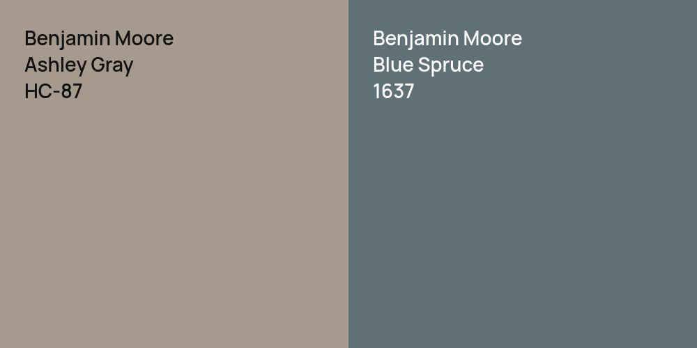 Benjamin Moore Ashley Gray vs. Benjamin Moore Blue Spruce