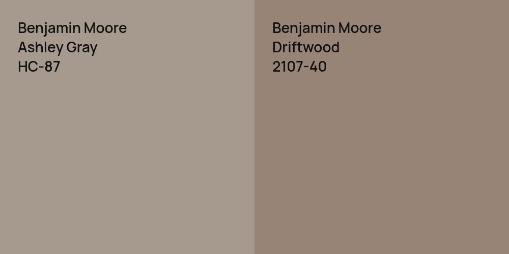 Benjamin Moore Ashley Gray vs. Benjamin Moore Driftwood