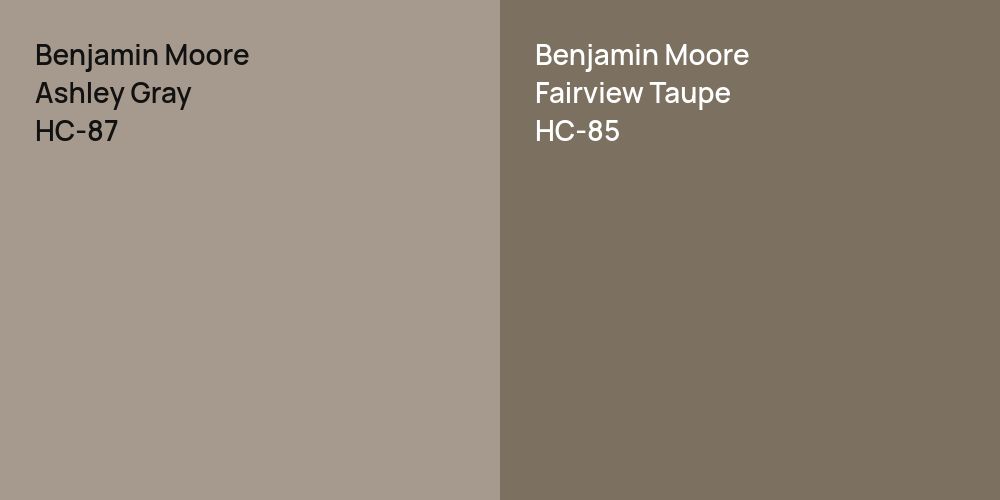 Benjamin Moore Ashley Gray vs. Benjamin Moore Fairview Taupe