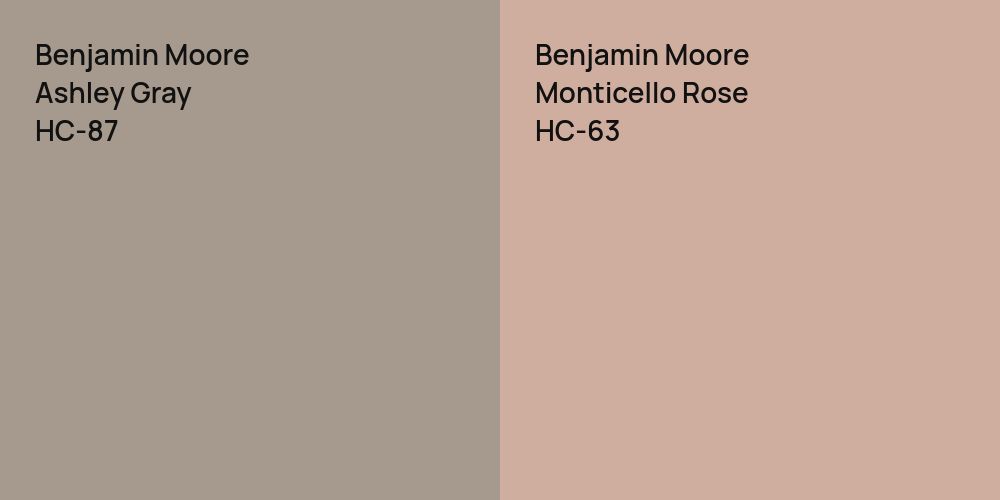 Benjamin Moore Ashley Gray vs. Benjamin Moore Monticello Rose