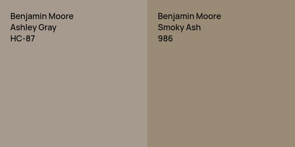 Benjamin Moore Ashley Gray vs. Benjamin Moore Smoky Ash