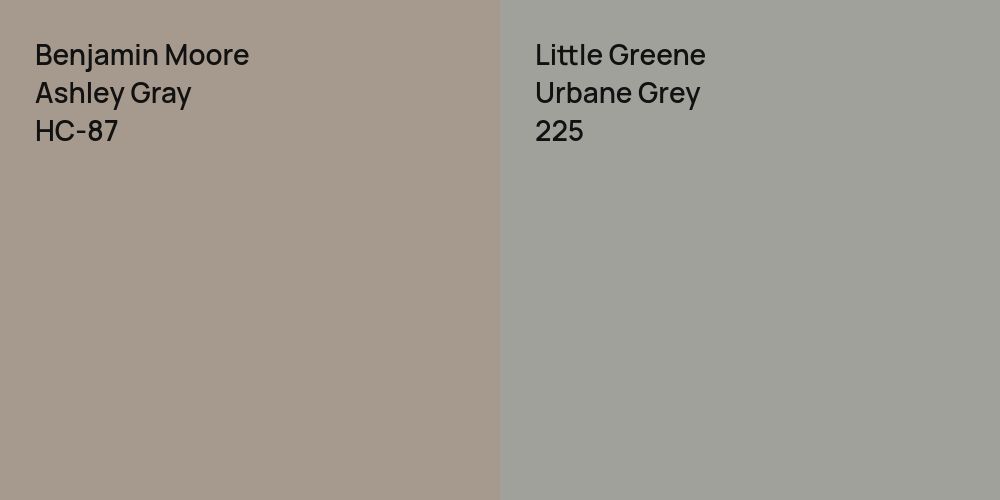 Benjamin Moore Ashley Gray vs. Little Greene Urbane Grey