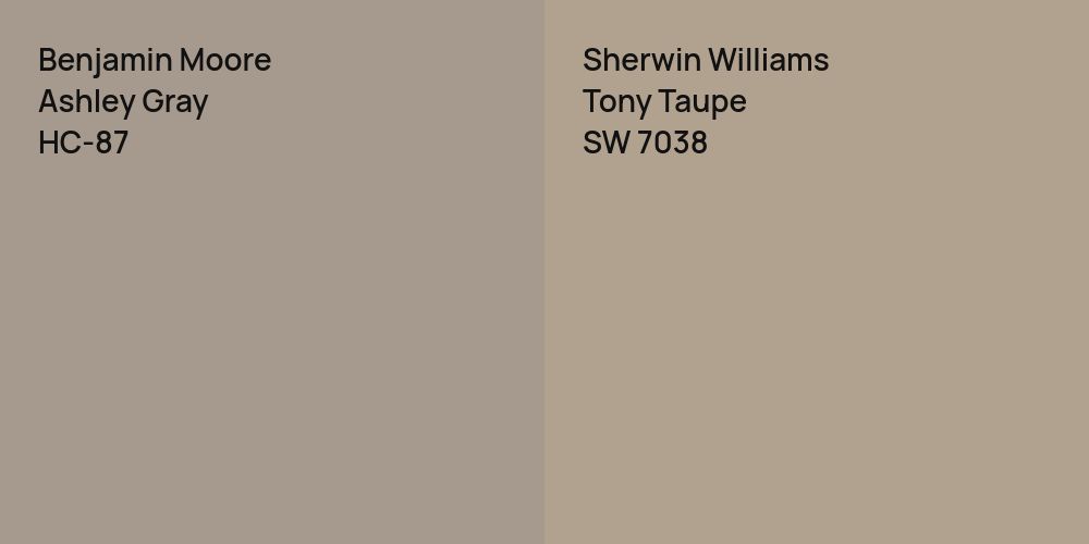 Benjamin Moore Ashley Gray vs. Sherwin Williams Tony Taupe