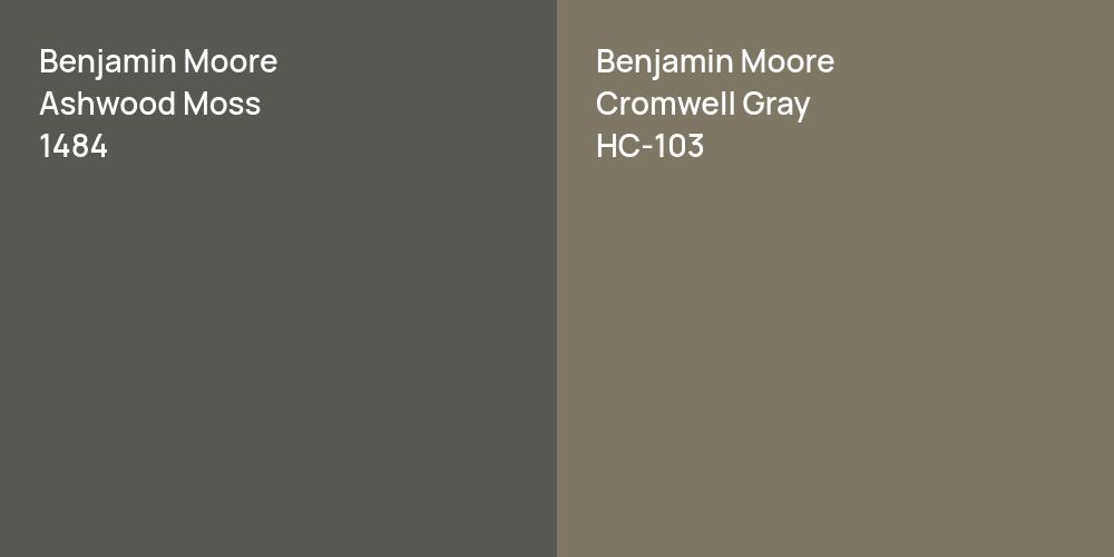 Benjamin Moore Ashwood Moss vs. Benjamin Moore Cromwell Gray