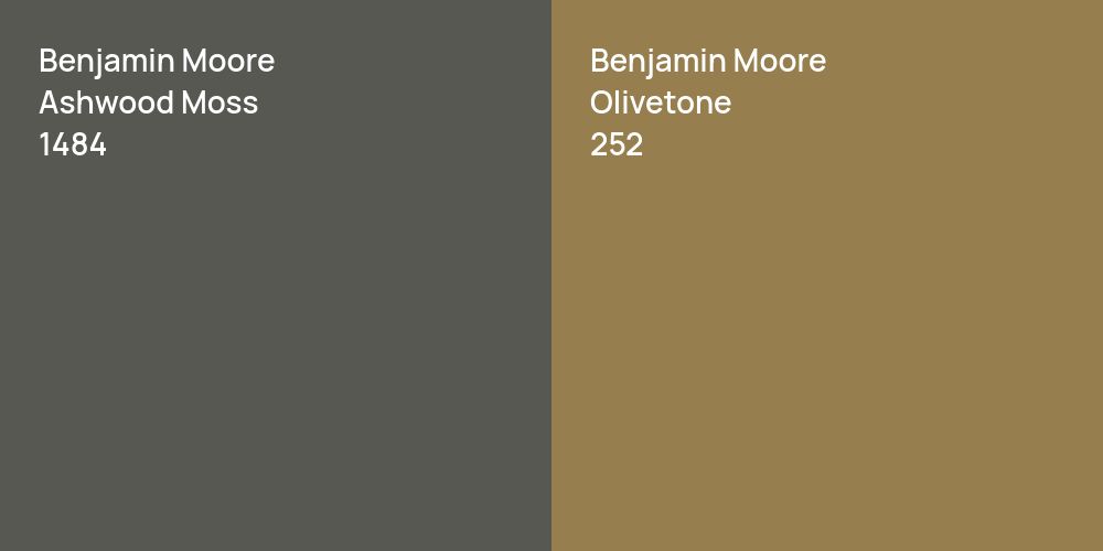 Benjamin Moore Ashwood Moss vs. Benjamin Moore Olivetone