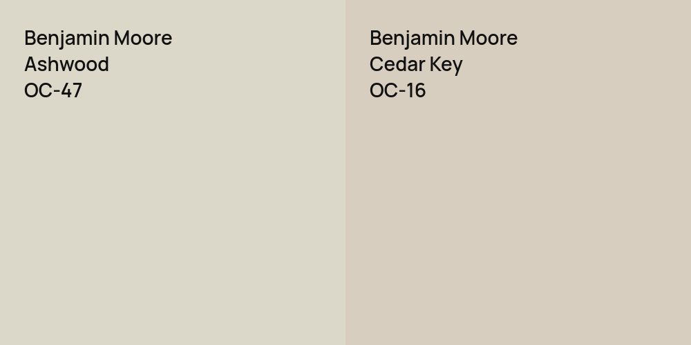 Benjamin Moore Ashwood vs. Benjamin Moore Cedar Key