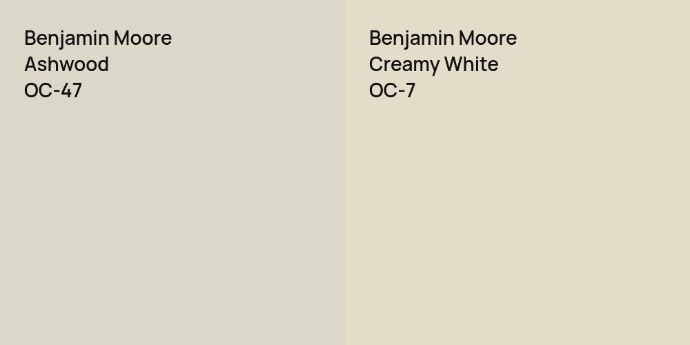 Benjamin Moore Ashwood vs. Benjamin Moore Creamy White