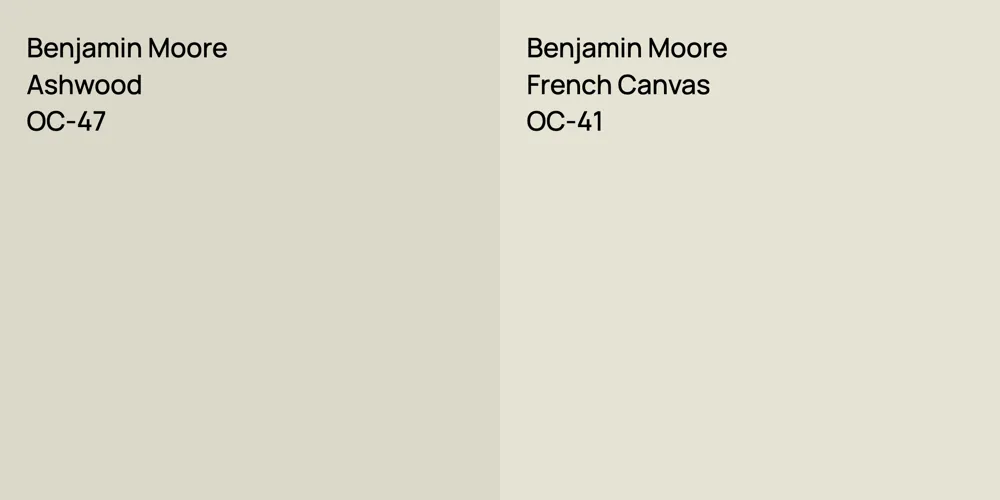 Benjamin Moore Ashwood vs. Benjamin Moore French Canvas