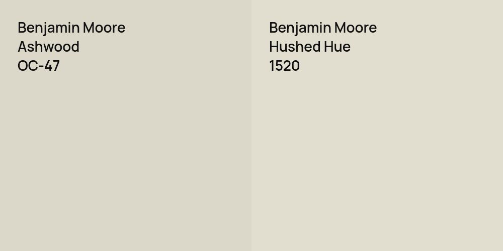 Benjamin Moore Ashwood vs. Benjamin Moore Hushed Hue