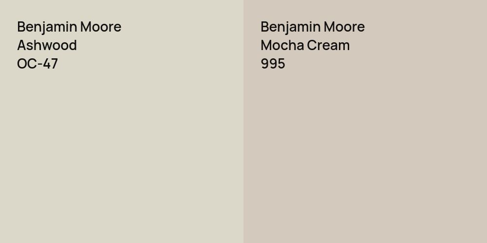 Benjamin Moore Ashwood vs. Benjamin Moore Mocha Cream