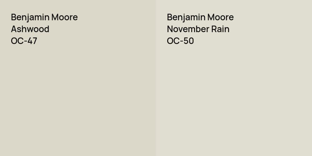 Benjamin Moore Ashwood vs. Benjamin Moore November Rain