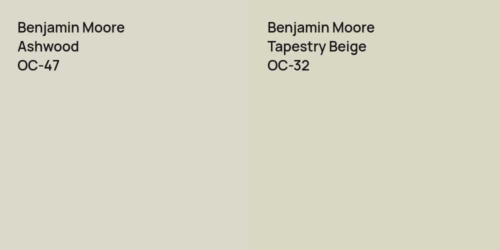 Benjamin Moore Ashwood vs. Benjamin Moore Tapestry Beige