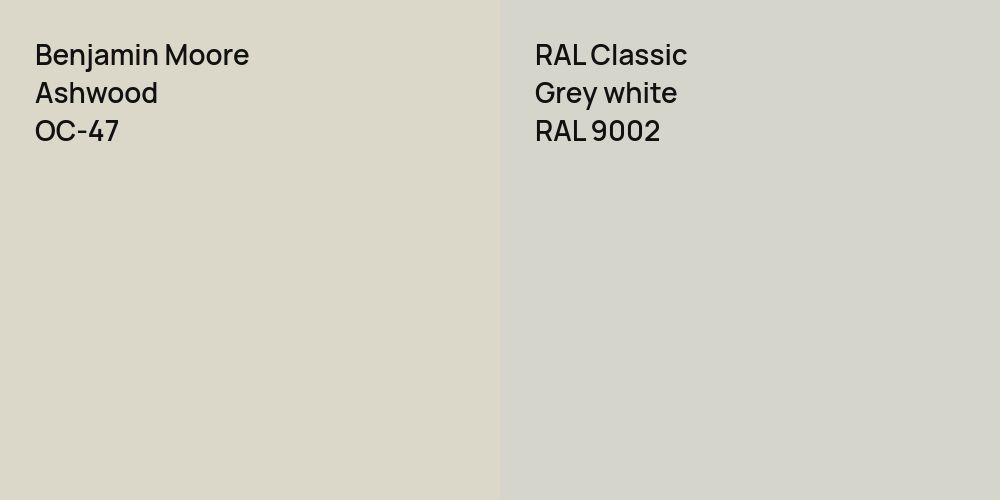 Benjamin Moore Ashwood vs. RAL Classic  Grey white