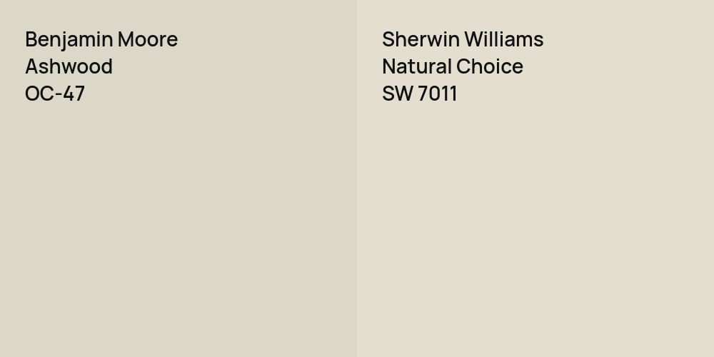 Benjamin Moore Ashwood vs. Sherwin Williams Natural Choice