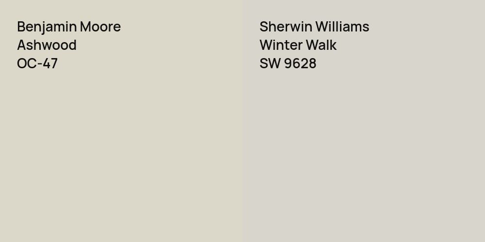 Benjamin Moore Ashwood vs. Sherwin Williams Winter Walk