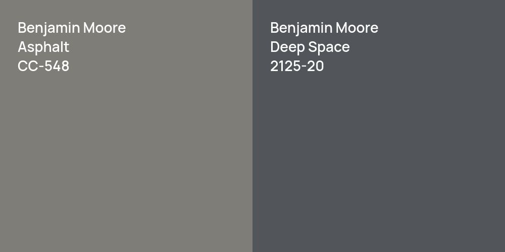 Benjamin Moore Asphalt vs. Benjamin Moore Deep Space