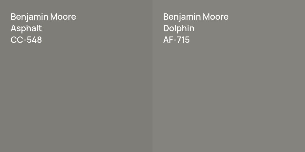 Benjamin Moore Asphalt vs. Benjamin Moore Dolphin