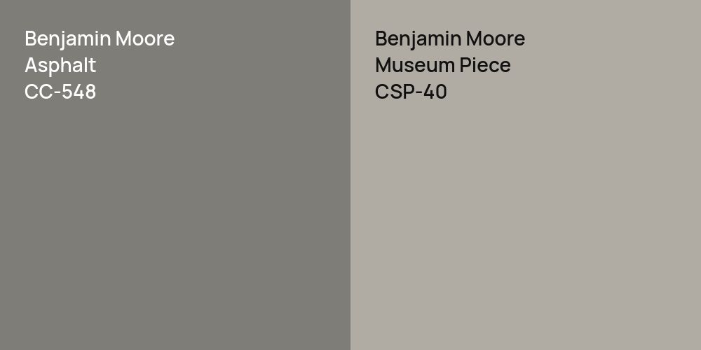 Benjamin Moore Asphalt vs. Benjamin Moore Museum Piece