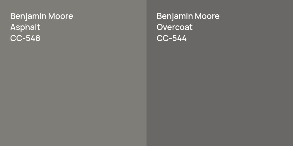 Benjamin Moore Asphalt vs. Benjamin Moore Overcoat