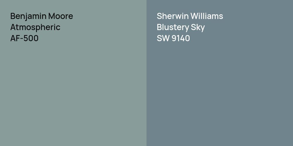 Benjamin Moore Atmospheric vs. Sherwin Williams Blustery Sky