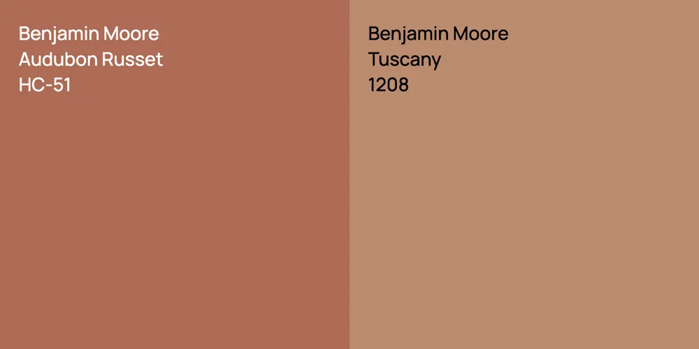 Benjamin Moore Audubon Russet vs. Benjamin Moore Tuscany