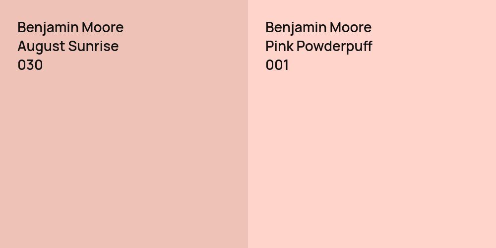 Benjamin Moore August Sunrise vs. Benjamin Moore Pink Powderpuff