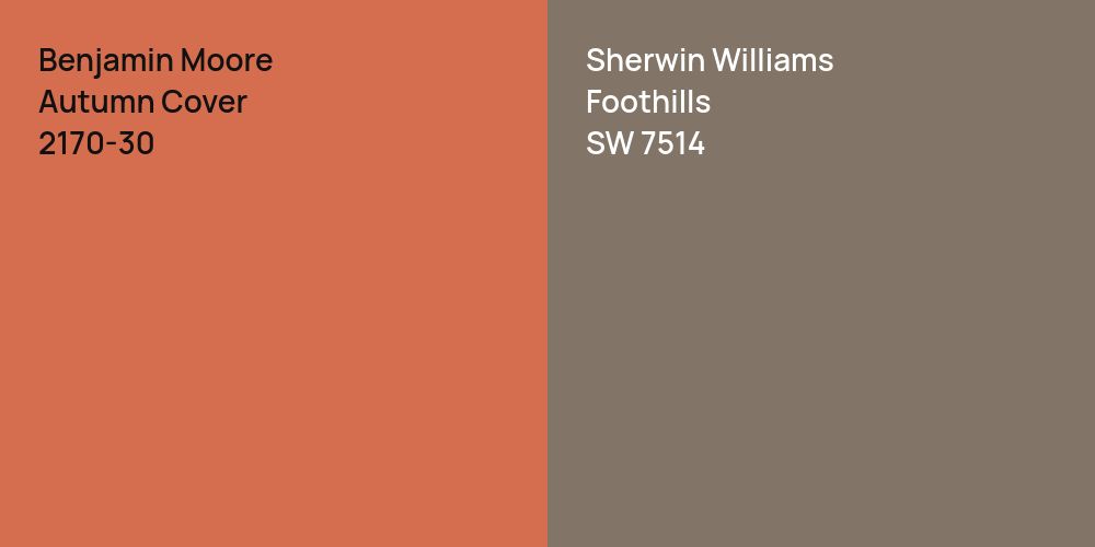 Benjamin Moore Autumn Cover vs. Sherwin Williams Foothills