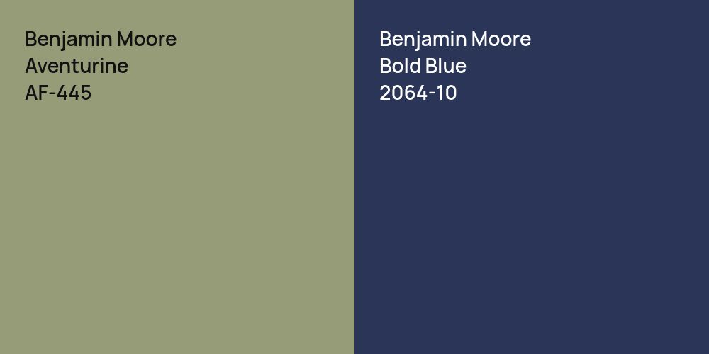 Benjamin Moore Aventurine vs. Benjamin Moore Bold Blue