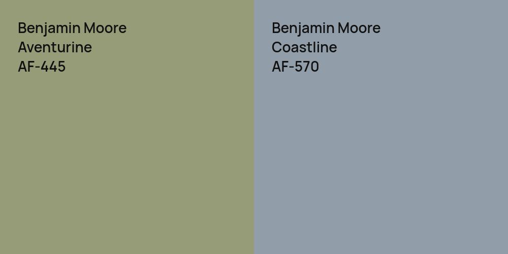 Benjamin Moore Aventurine vs. Benjamin Moore Coastline