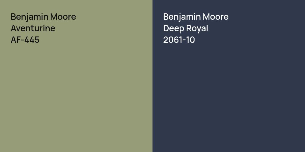 Benjamin Moore Aventurine vs. Benjamin Moore Deep Royal