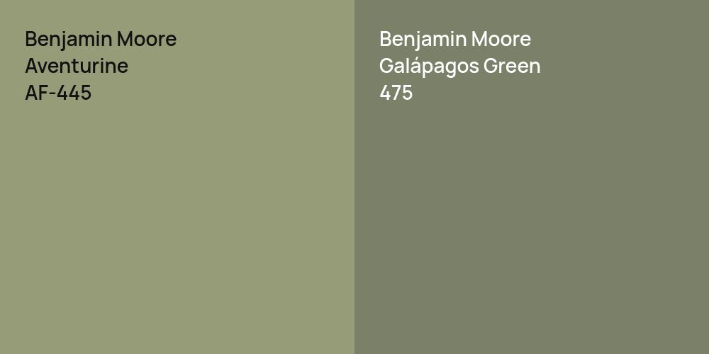 Benjamin Moore Aventurine vs. Benjamin Moore Galápagos Green