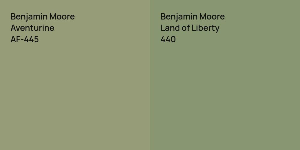 Benjamin Moore Aventurine vs. Benjamin Moore Land of Liberty