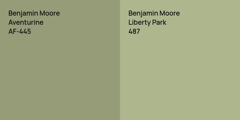 Benjamin Moore Aventurine vs. Benjamin Moore Liberty Park