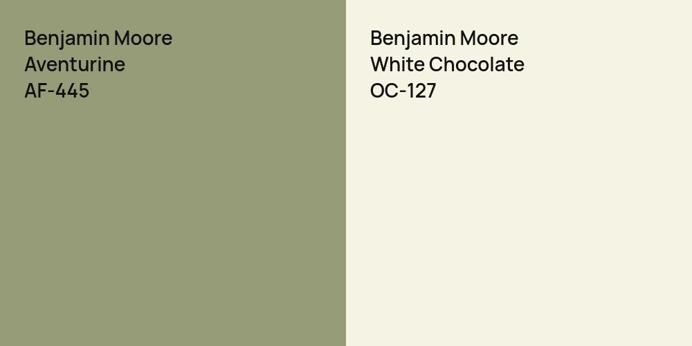 Benjamin Moore Aventurine vs. Benjamin Moore White Chocolate