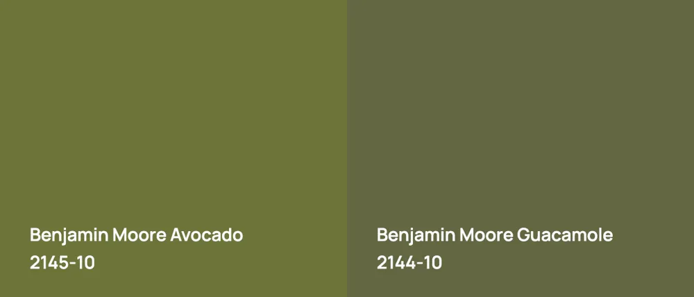 Benjamin Moore Avocado 2145-10 vs Benjamin Moore Guacamole 2144-10