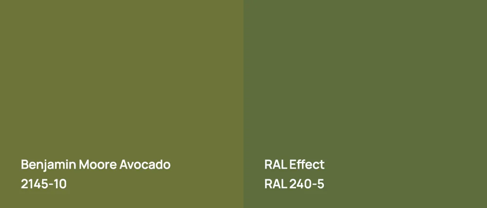 Benjamin Moore Avocado 2145-10 vs RAL Effect  RAL 240-5