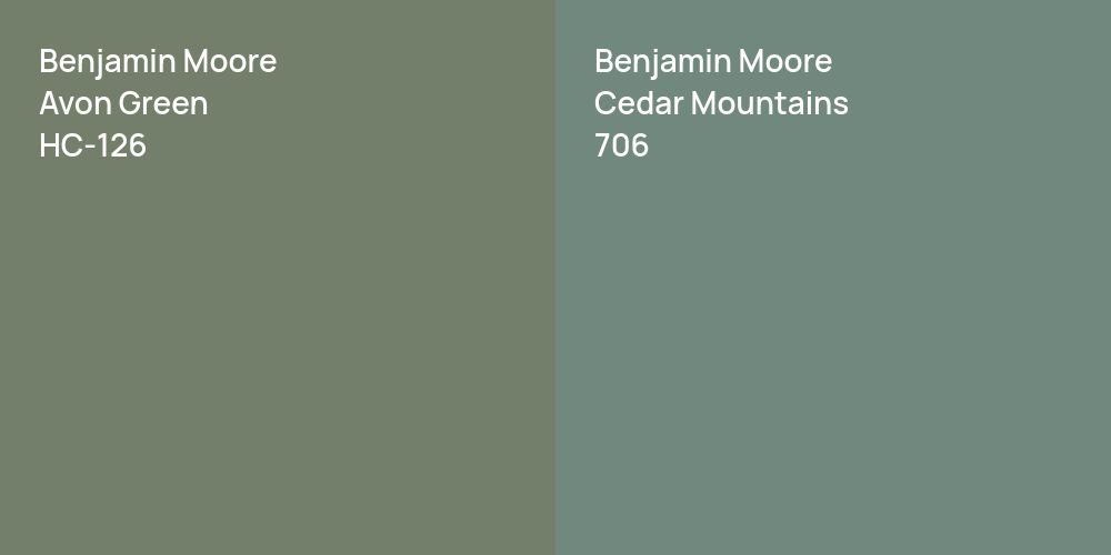 Benjamin Moore Avon Green vs. Benjamin Moore Cedar Mountains