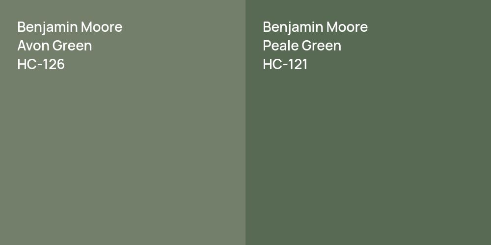 Benjamin Moore Avon Green vs. Benjamin Moore Peale Green