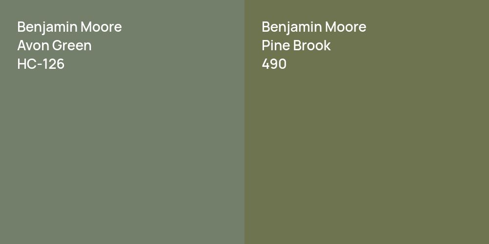 Benjamin Moore Avon Green vs. Benjamin Moore Pine Brook