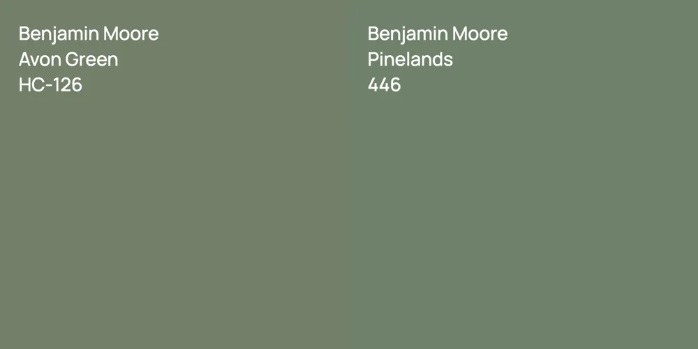 Benjamin Moore Avon Green vs. Benjamin Moore Pinelands