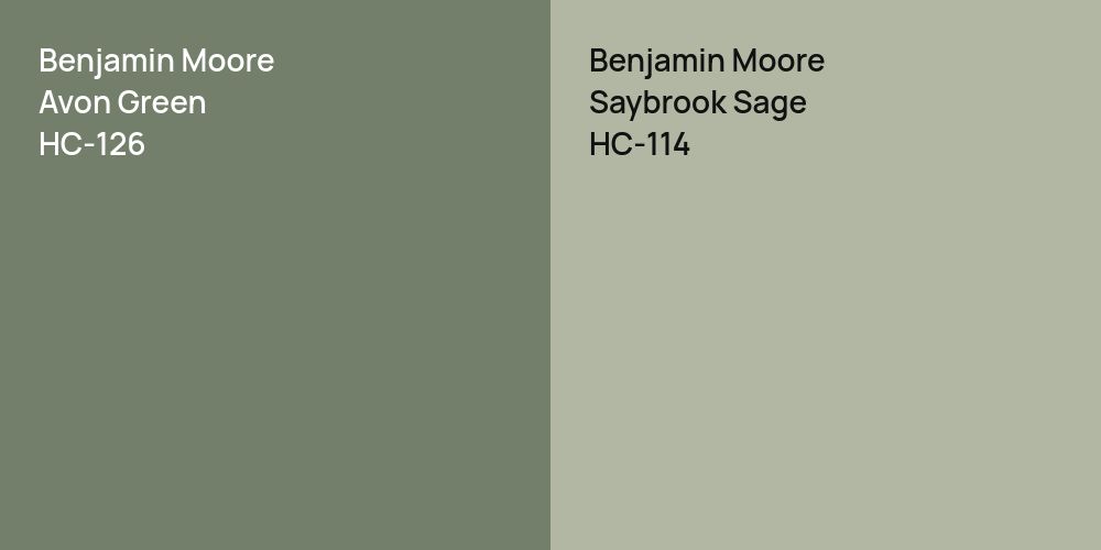 Benjamin Moore Avon Green vs. Benjamin Moore Saybrook Sage