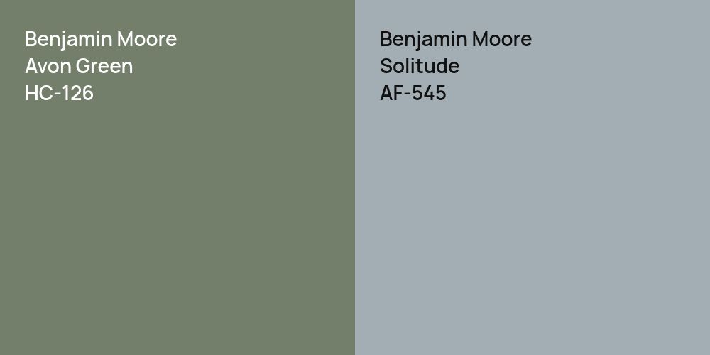 Benjamin Moore Avon Green vs. Benjamin Moore Solitude